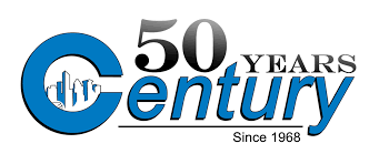 Blue logo with white background